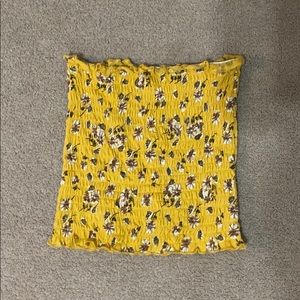 yellow flowery tube top